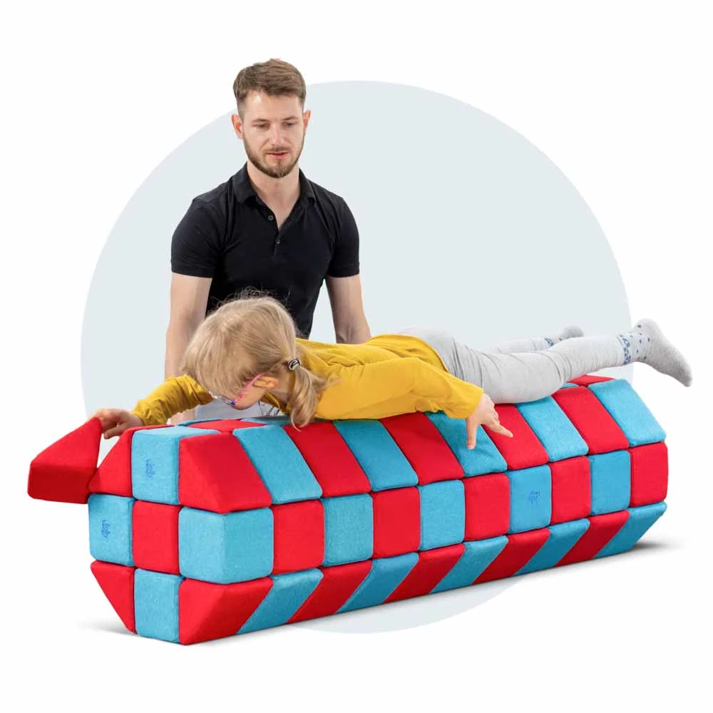 Weiche Bausteine zu einer Therapierolle zusammengesetzt